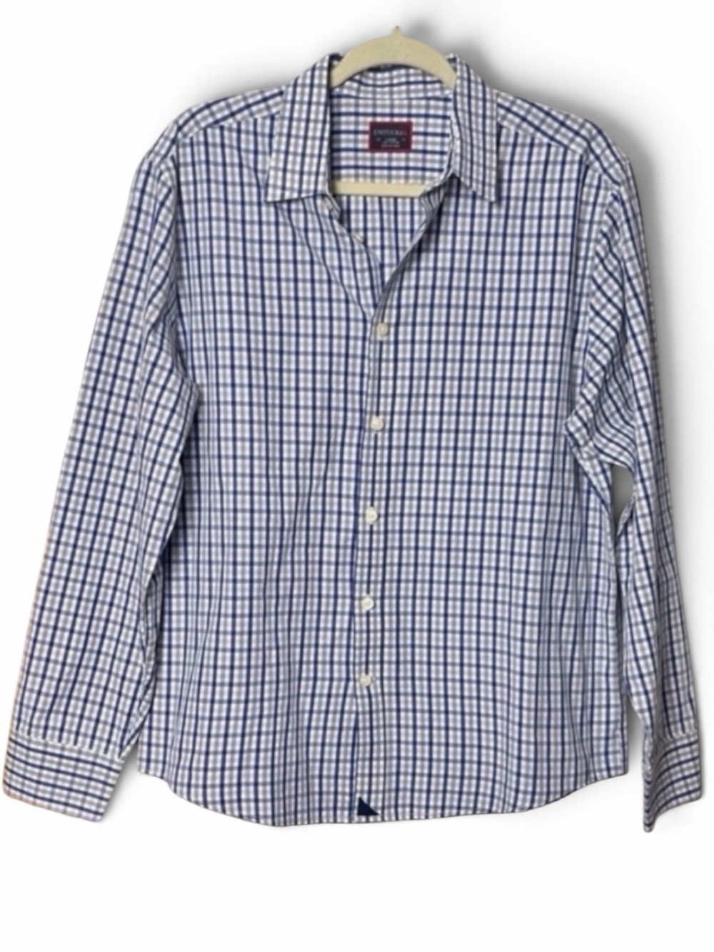 UNTUCKit Men's Blue Plaid Button Down Long Sleeve Shirt Size Large